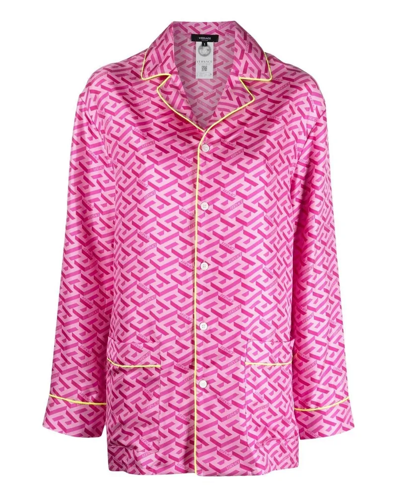 Versace Pyjama-Oberteil mit Monogramm Rosa