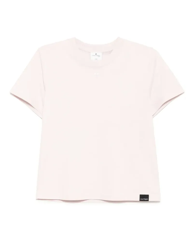 Courrèges T-Shirt mit Logo-Stickerei - Rosa Rosa