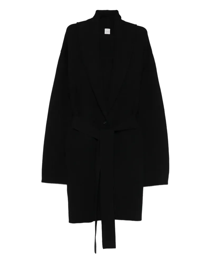 Totême shawl-lapel knitted coat - Schwarz Schwarz