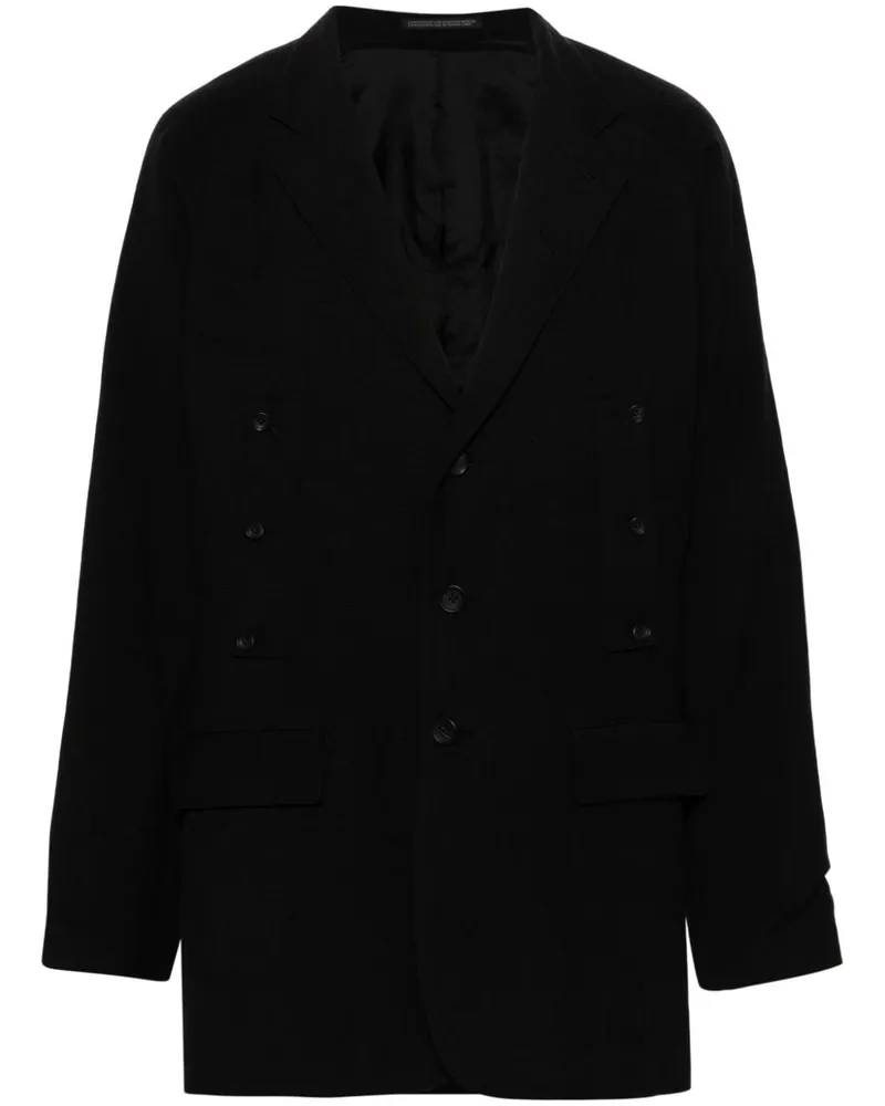 Yohji Yamamoto Einreihiger Mantel - Schwarz Schwarz