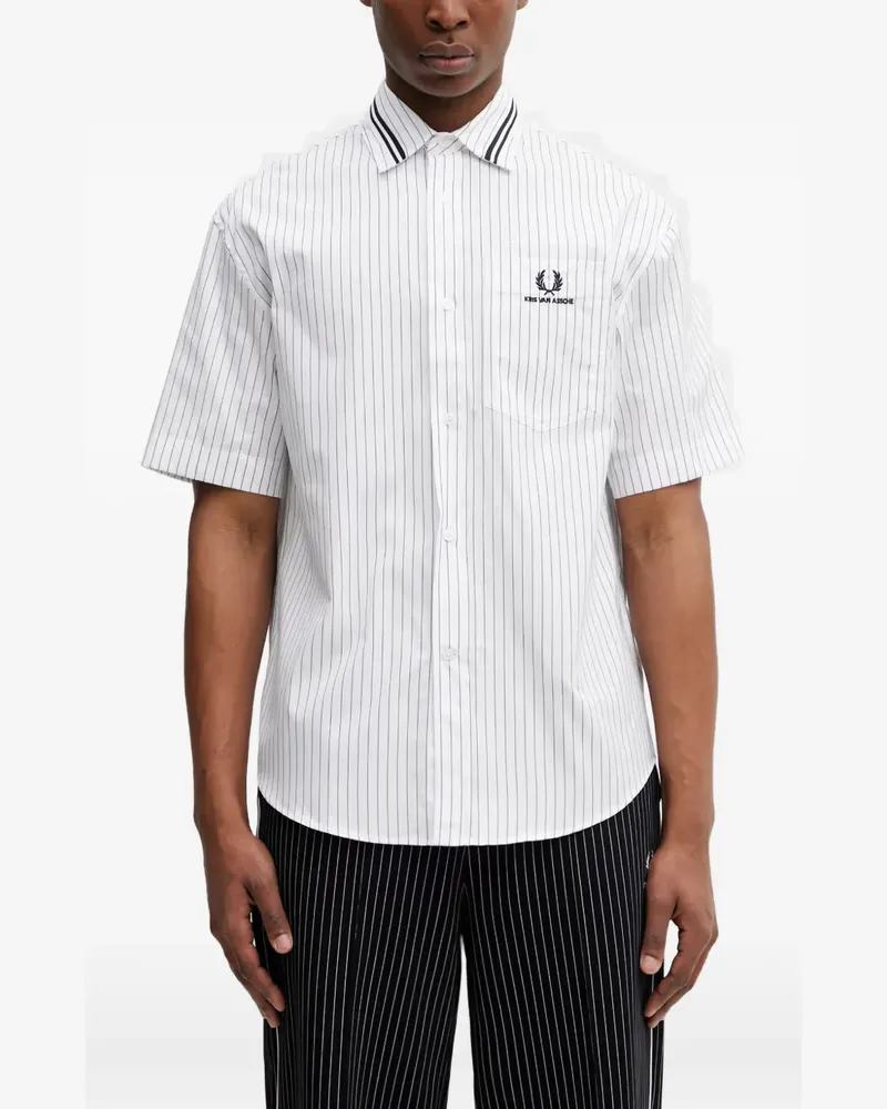Fred Perry pinstripe short-sleeve shirt - Weiß Weiß