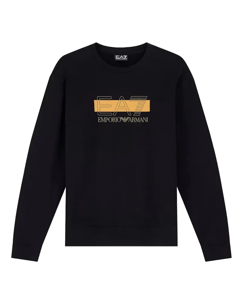EA7 Sweatshirt mit Logo-Print - Schwarz Schwarz