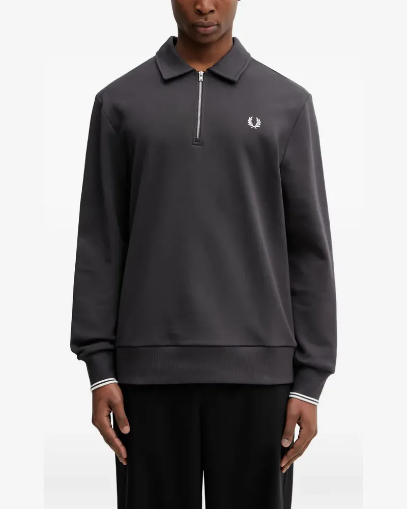 Fred Perry half-zip embroidered-logo sweater - Grau Grau