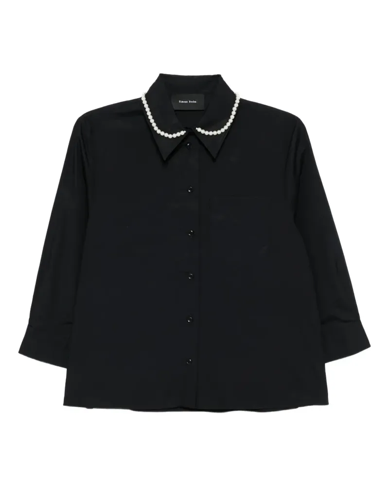 Simone Rocha Hemd mit Perlenkette - Schwarz Schwarz