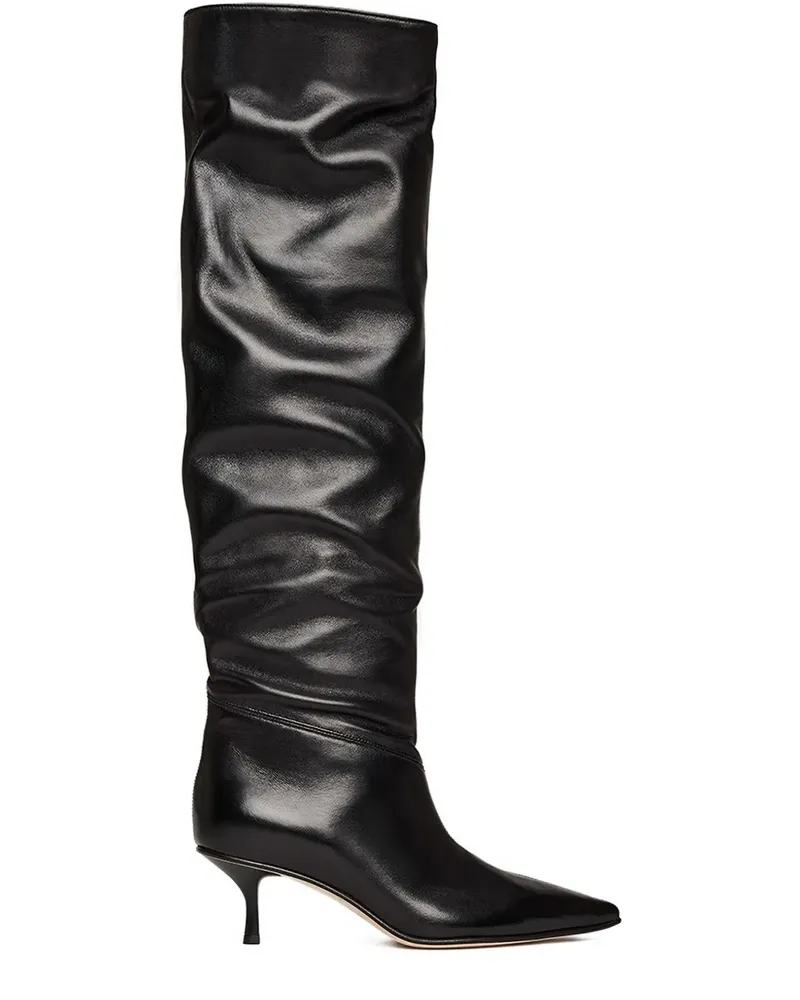 Scarosso Barbara Stiefel mit spitzer Kappe - Schwarz Schwarz
