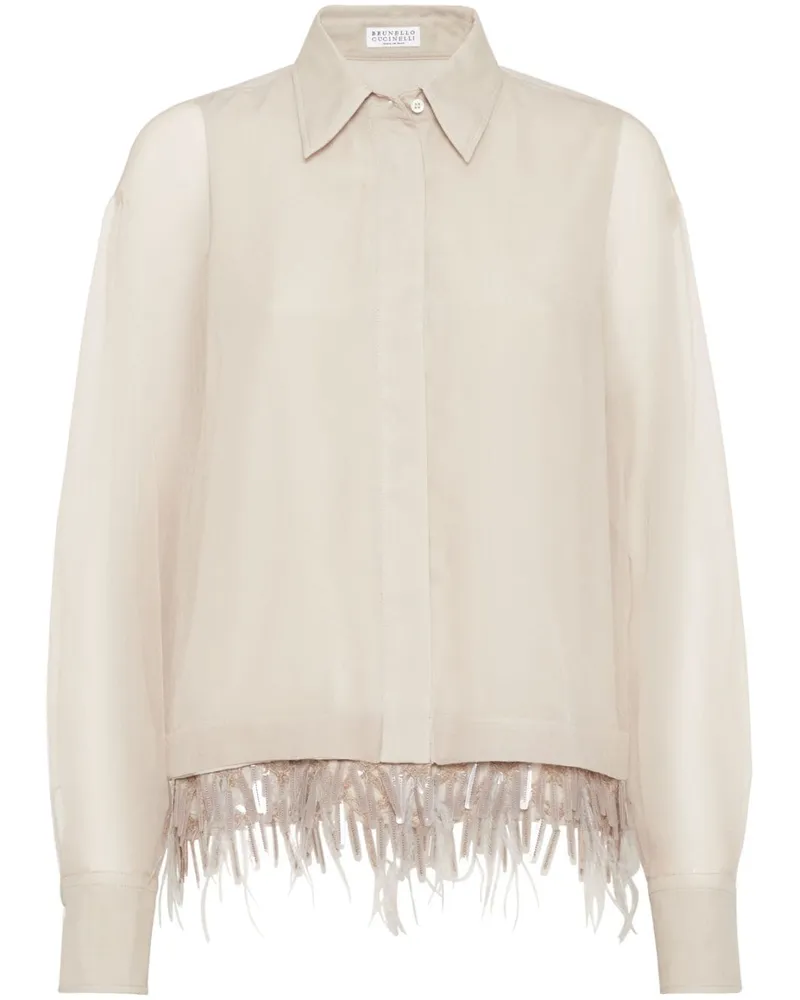 Brunello Cucinelli Bluse mit Fransen - Nude Nude