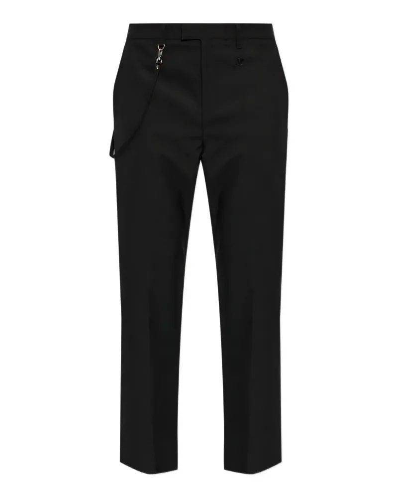 Courrèges logo-embroidered tailored trousers - Schwarz Schwarz