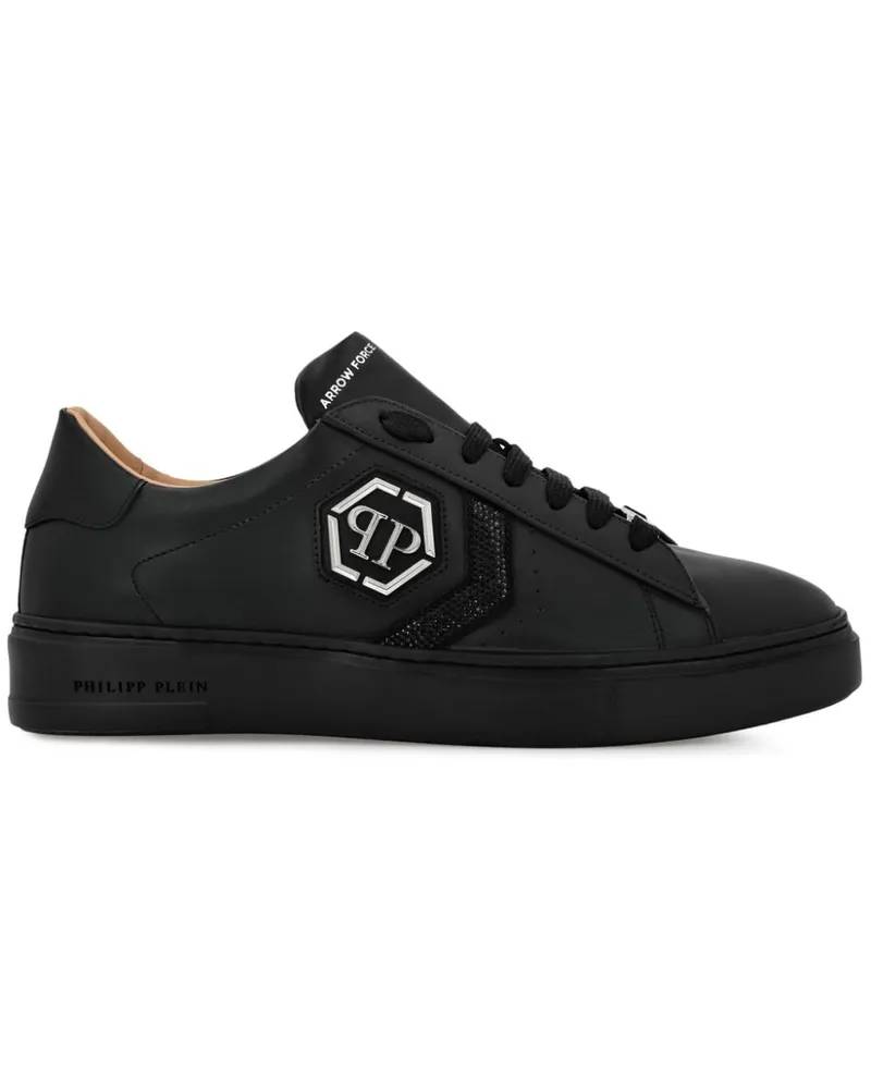 Philipp Plein Arrow Force Strass Hexagon Sneakers - Schwarz Schwarz