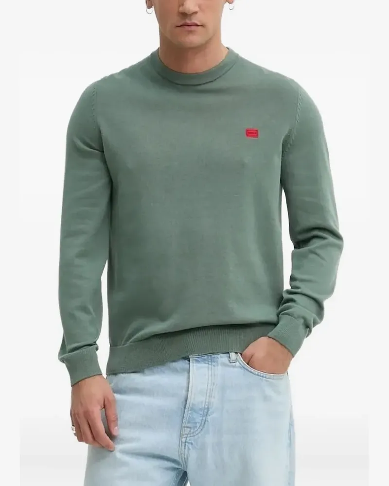 HUGO BOSS Pullover mit Logo-Patch - Grün Grün