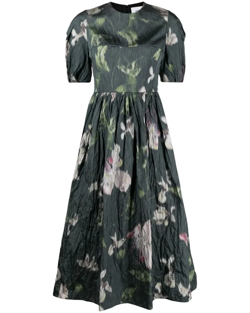 Erdem Midikleid mit Blumen-Print - Grün Grün