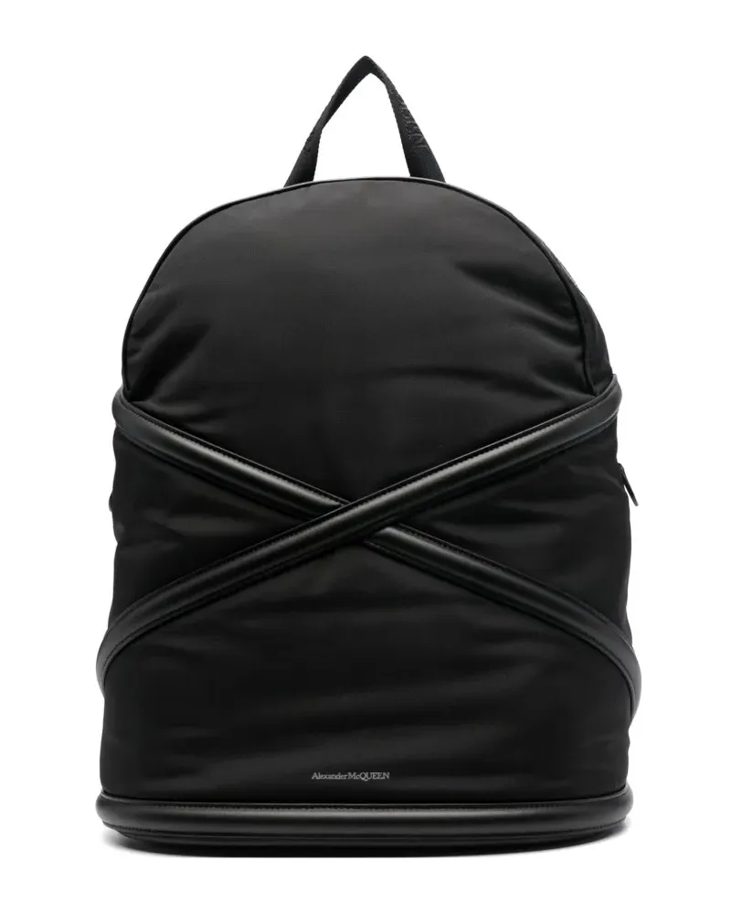 Alexander McQueen Harness Rucksack mit Logo - Schwarz Schwarz