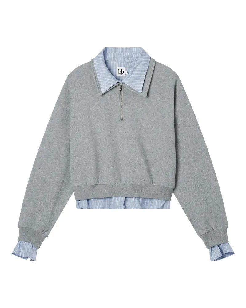 b+ab Sweatshirt mit Reißverschluss - Grau Grau