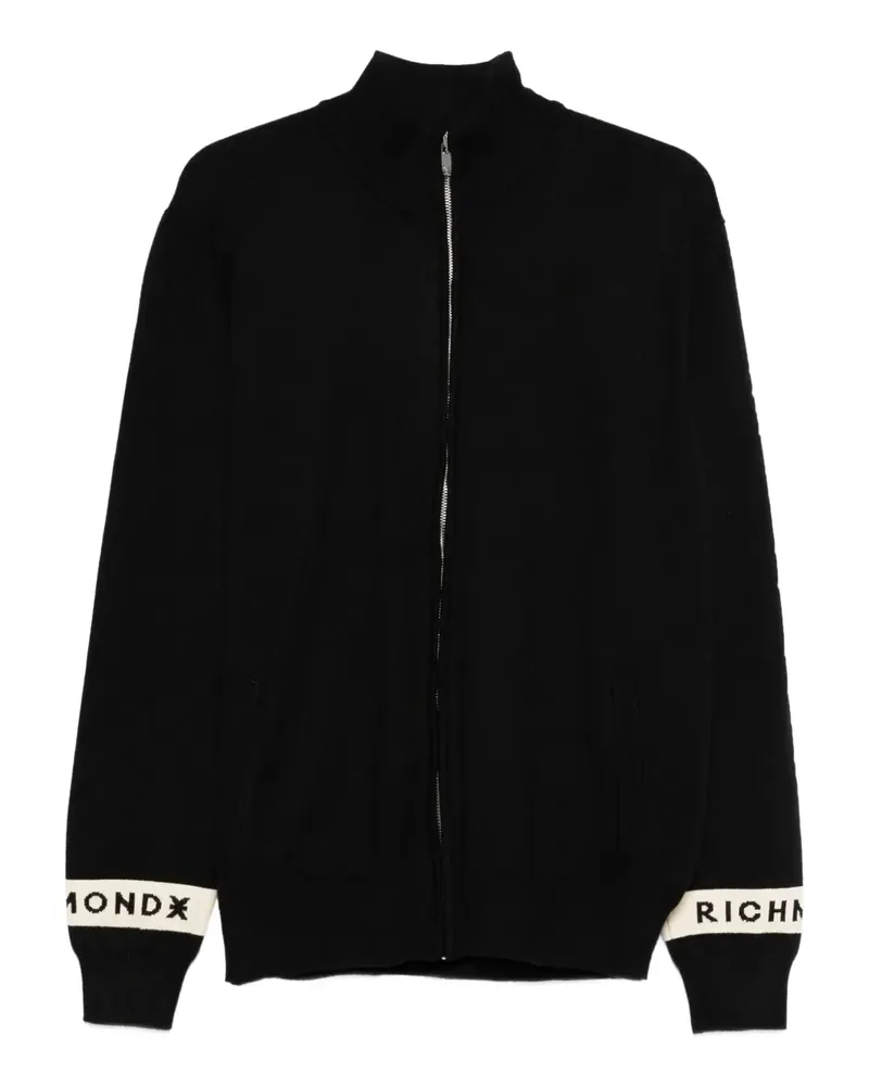 John Richmond Reißverschluss-Pullover mit Logo-Detail - Schwarz Schwarz