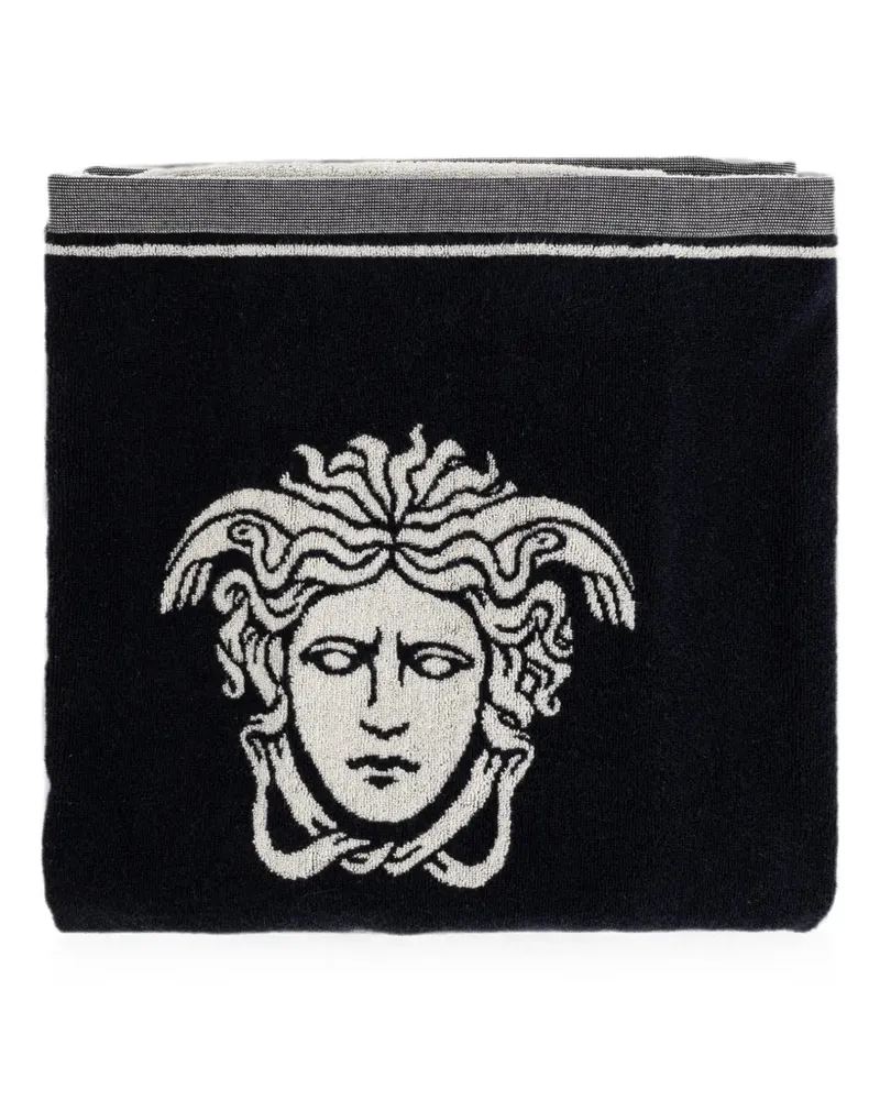 Versace Jacquard-Badetuch mit Medusa-Kopf - Schwarz Schwarz