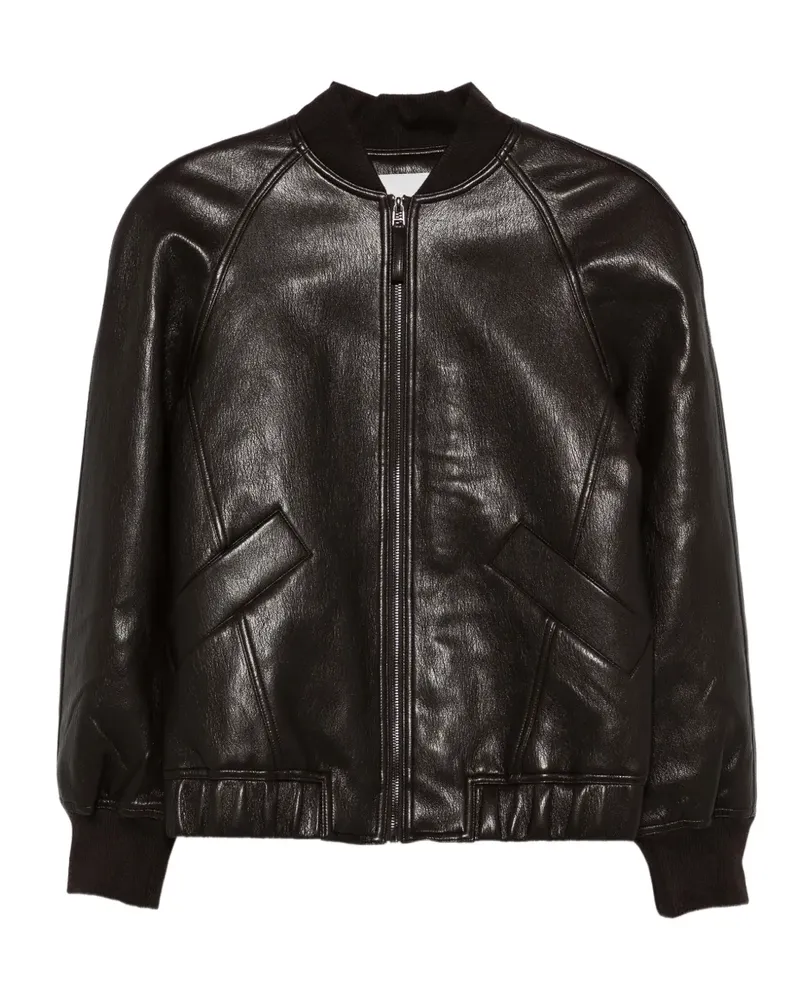 FRANKIE Shop Alena Bomberjacke aus Faux-Leder - Braun Braun
