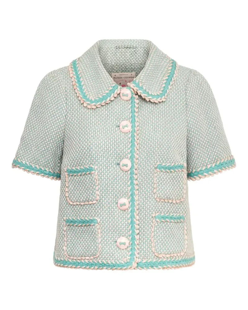Maison Common short-sleeved tweed jacket - Grün Grün