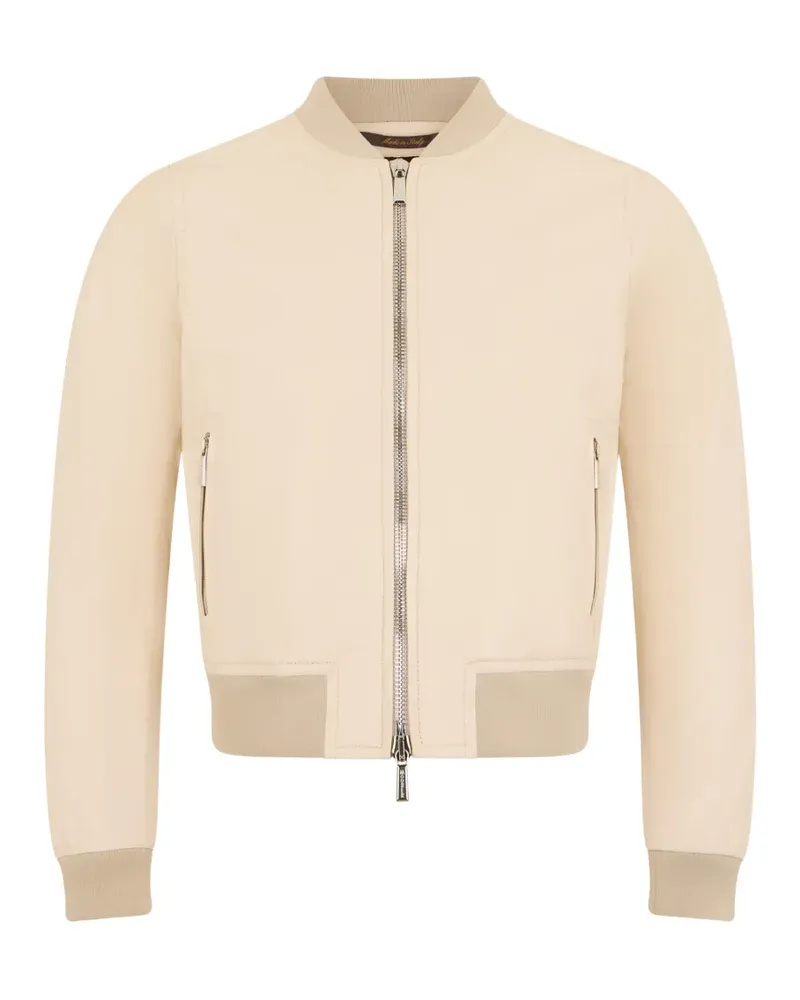 MOORER leather bomber jacket - Nude Nude