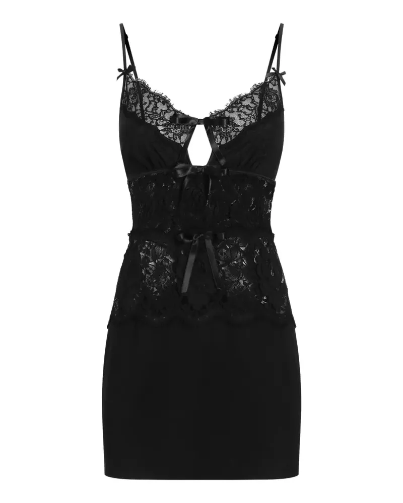 Dolce & Gabbana Mittellanges Georgette-Kleid - Schwarz Schwarz