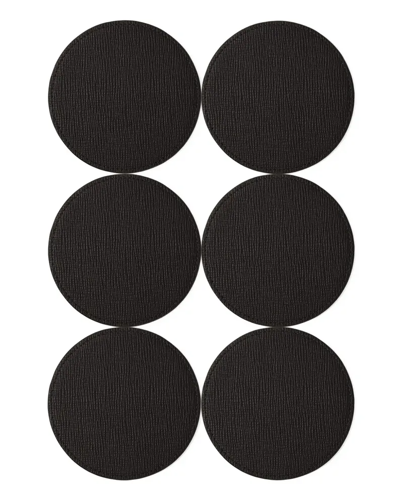 Smythson panama coaster set - Schwarz Schwarz