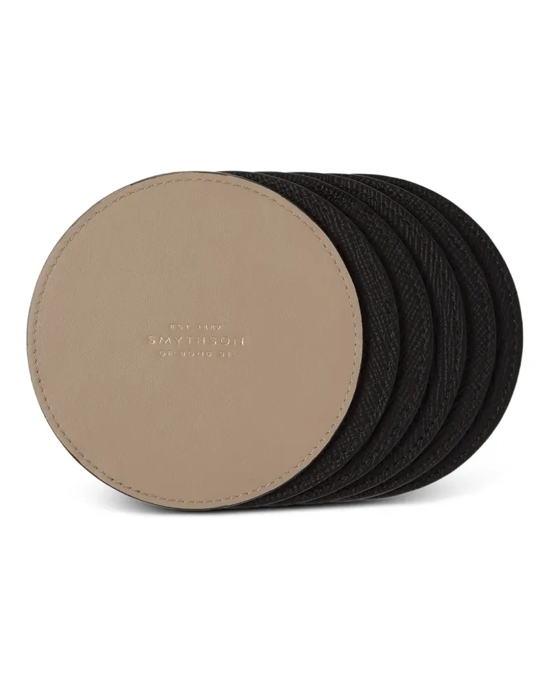 Smythson Panama Untersetzer-Set - Schwarz Schwarz