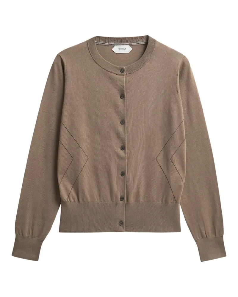 Pringle of Scotland Cardigan aus Pointelle-Strick - Braun Braun