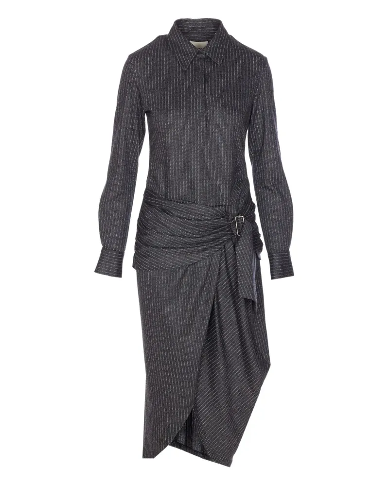 Isabel Marant Reilly pinstripe belted dress - Grau Grau