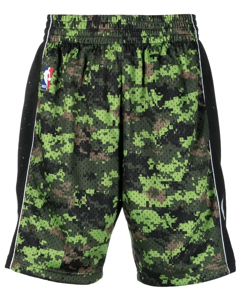 Mitchell & Ness Joggingshorts mit Camouflage-Print - Grün Grün