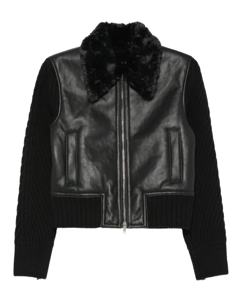 Iceberg faux-fur-collar panelled jacket - Schwarz Schwarz