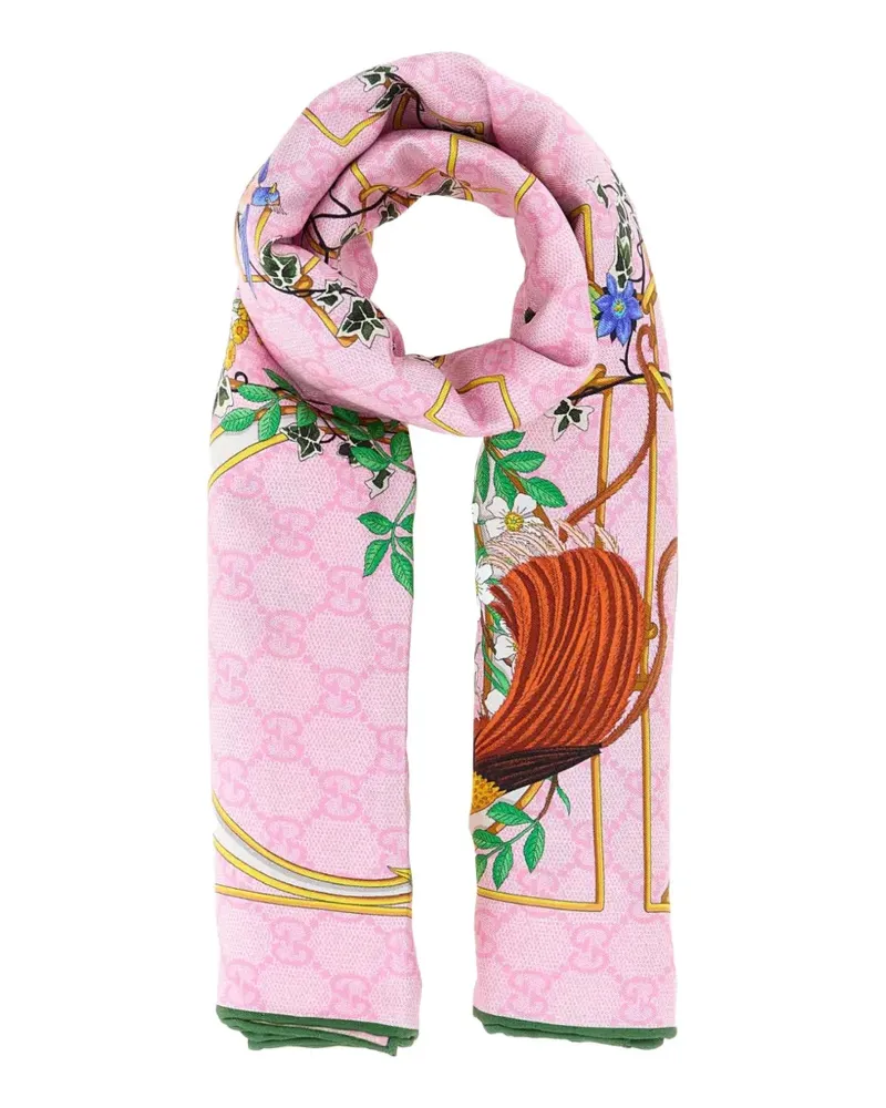 Gucci Schal mit Flora-Print - Rosa Rosa