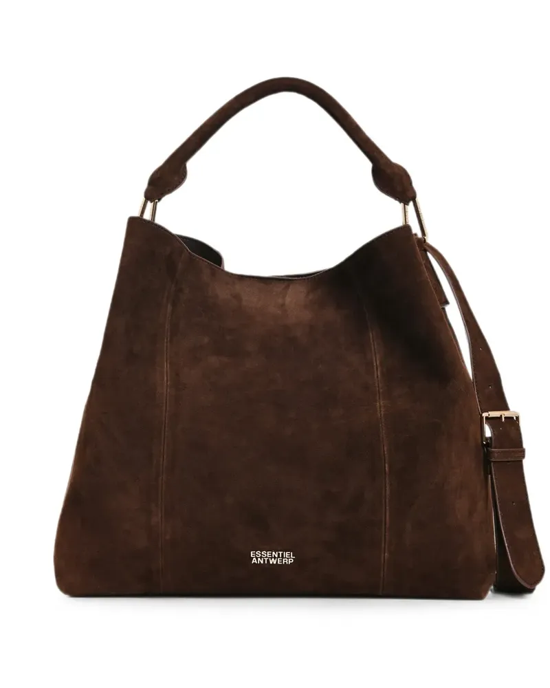 Essentiel Kroon Schultertasche aus Wildleder - Braun Braun