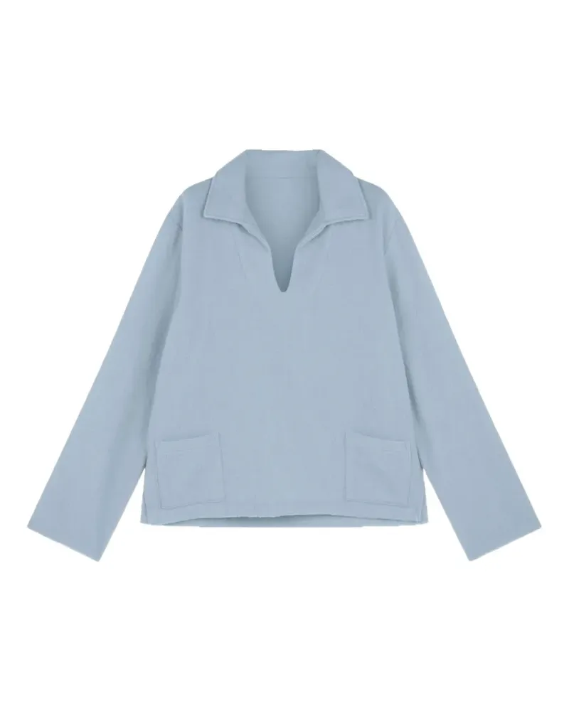 Fortela Franco2 patch-pocket V-neck sweater - Blau Blau