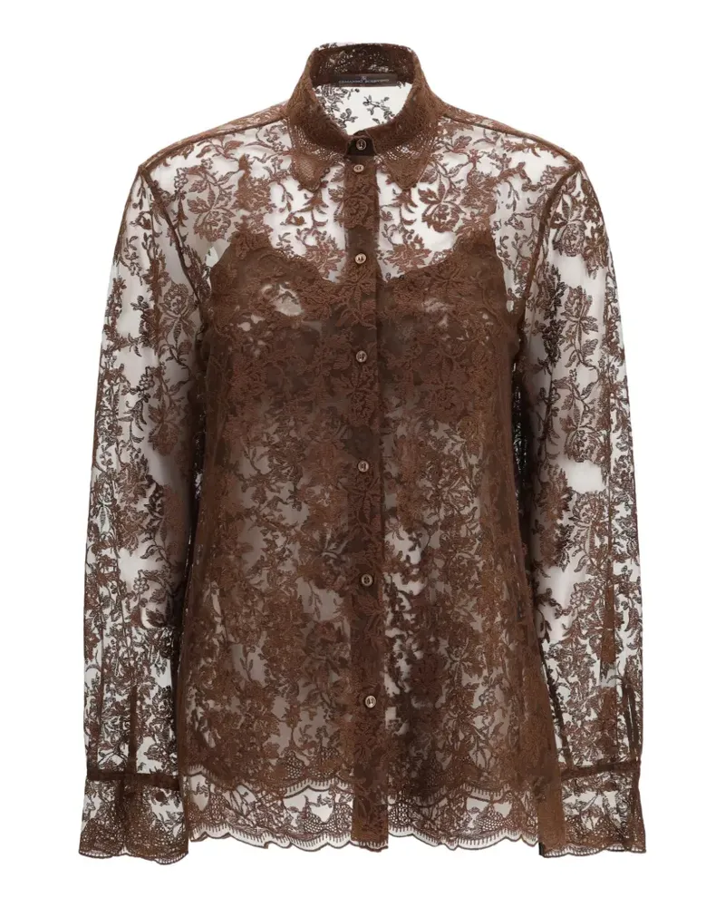 Ermanno Scervino Bluse aus Spitze - Braun Braun