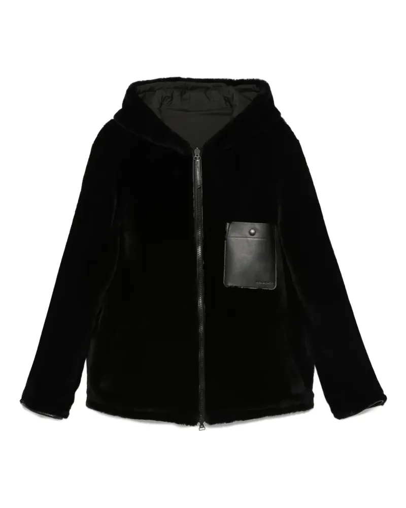 Yves Salomon Wendbare Kapuzenjacke - Schwarz Schwarz