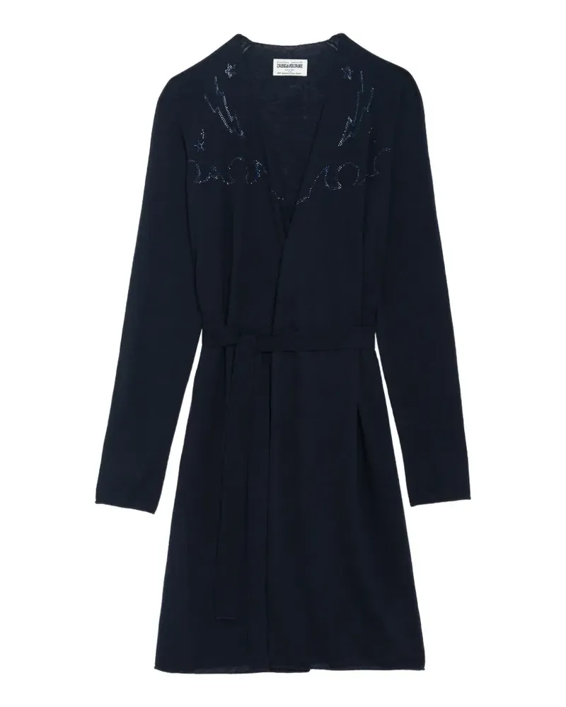 Zadig & Voltaire Daffy rhinestone-embellished belted cardigan - Blau Blau