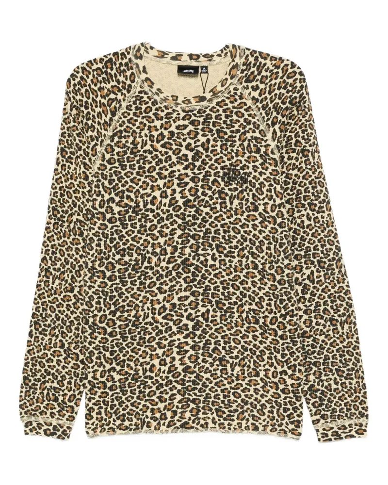 Stüssy Sweatshirt mit Leoparden-Print - Braun Braun