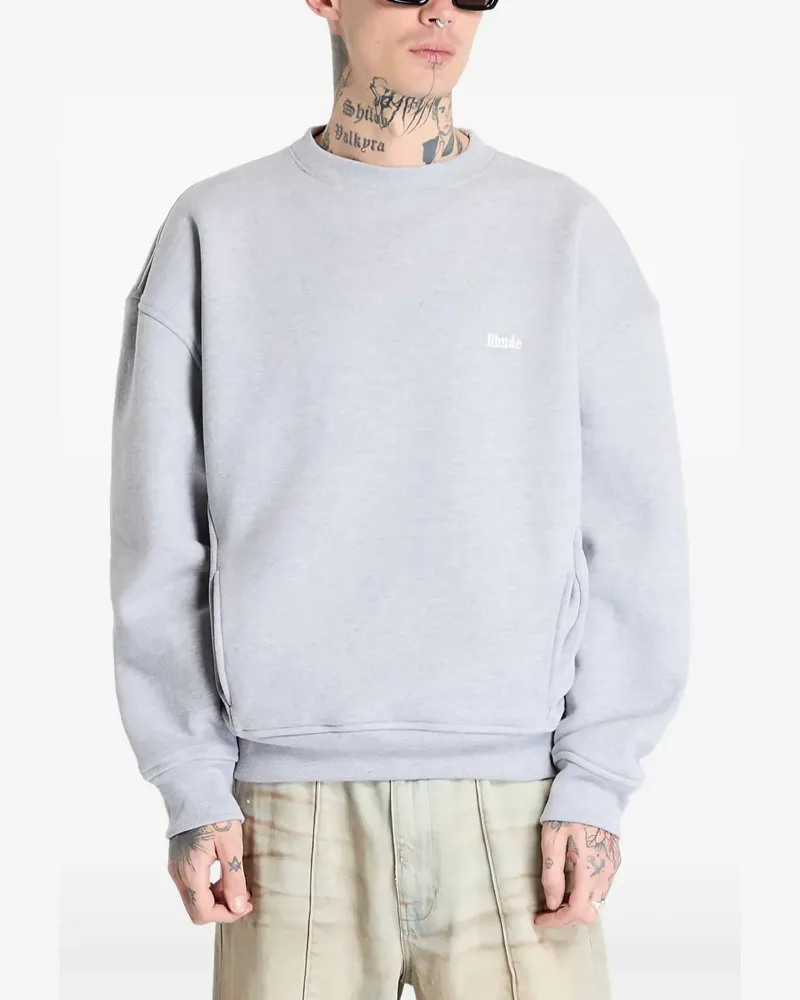 RHUDE Sweatshirt mit Logo-Stickerei - Grau Grau
