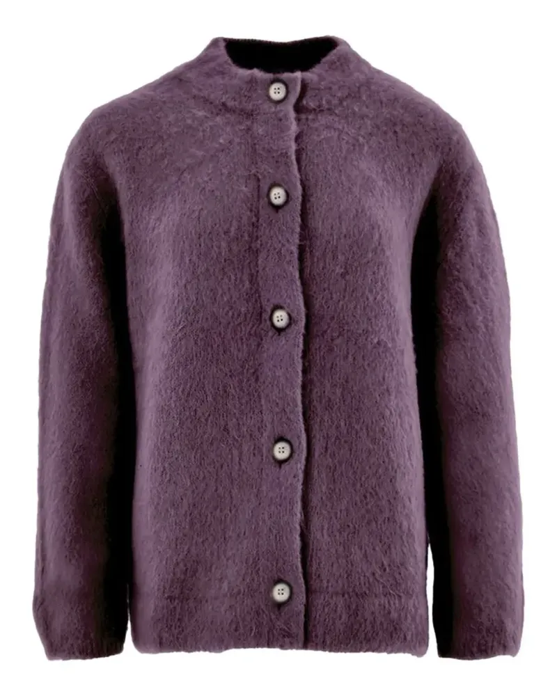 Gran Sasso Cardigan mit gebürstetem Finish - Violett Violett