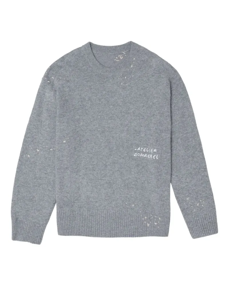 DOMREBEL Bestickter Pullover - Grau Grau