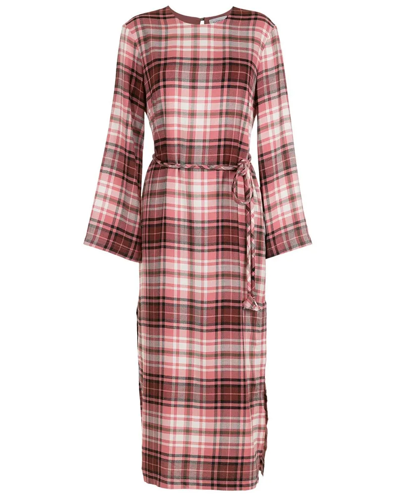 OLYMPIAH Kariertes Folk Hemdkleid - Rot Rot
