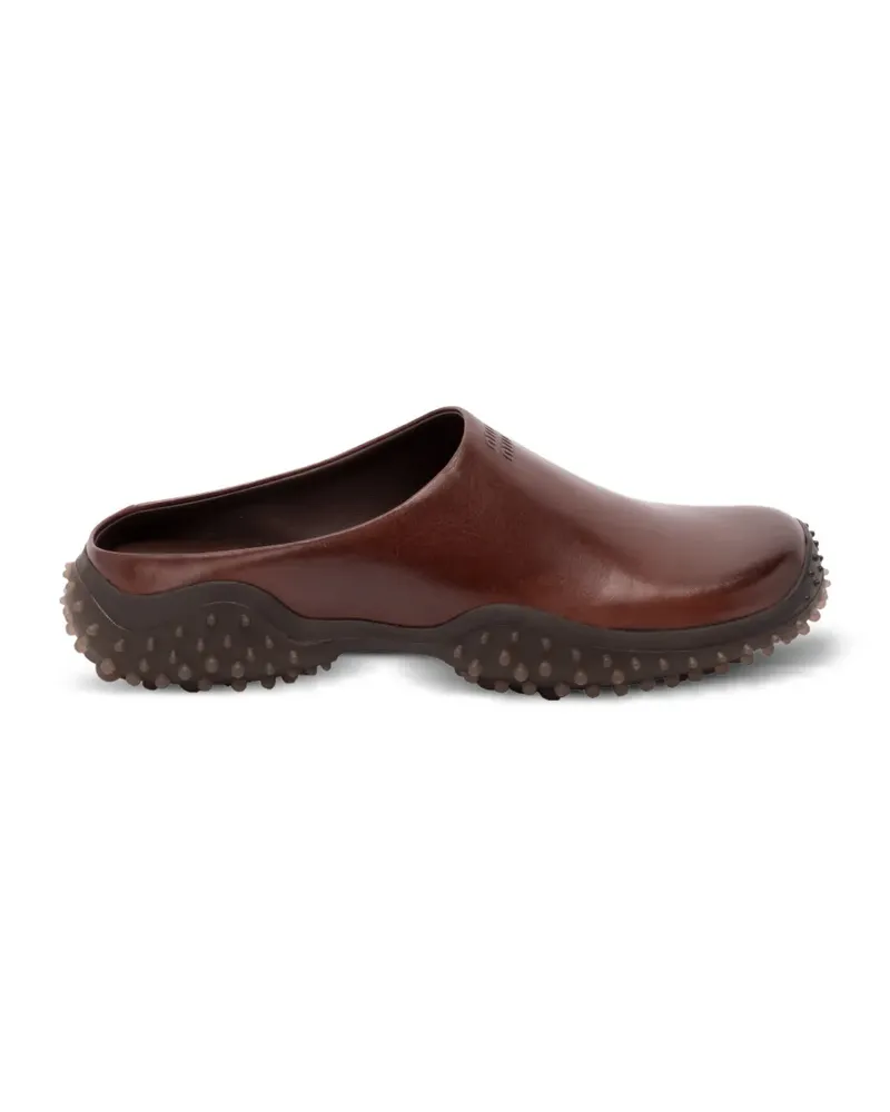 Miu Miu Mules aus Leder - Braun Braun