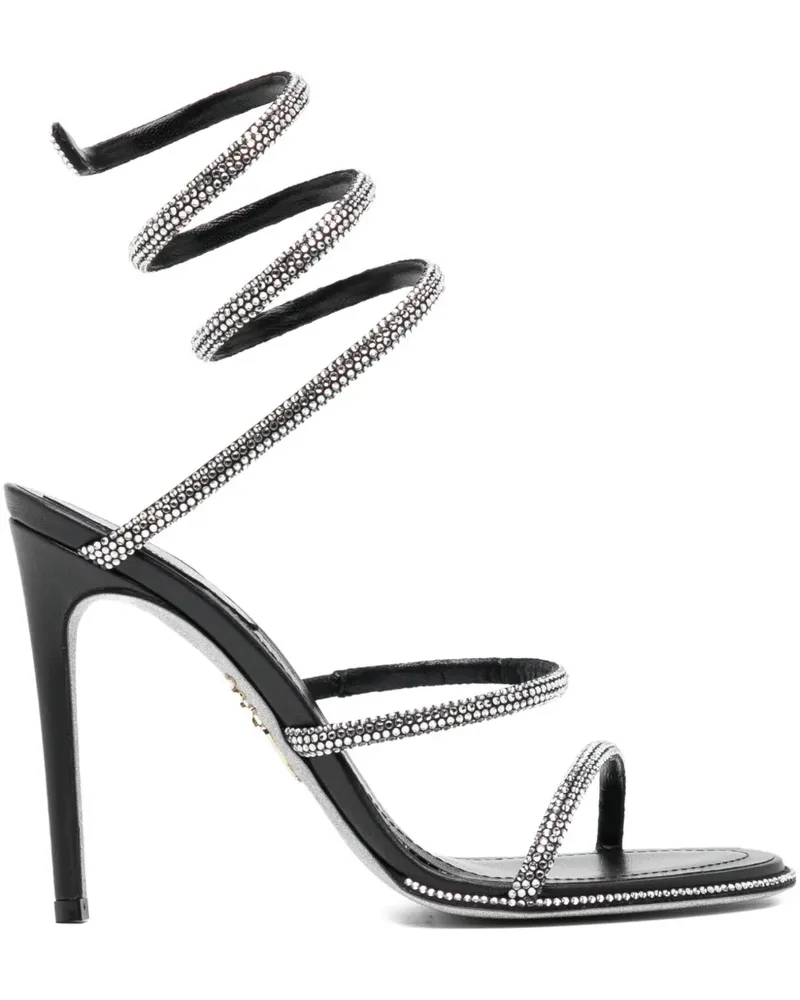 René Caovilla Cleo Sandalen 110mm - Schwarz Schwarz