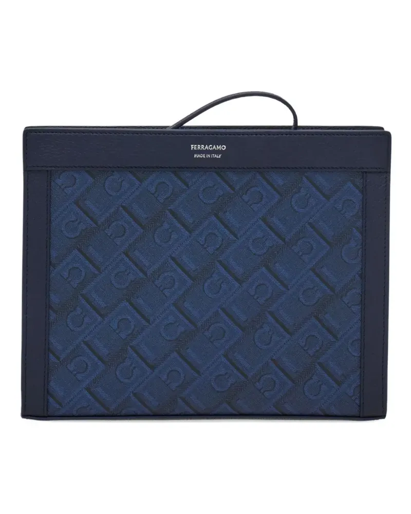 Ferragamo Clutch mit Jacquard-Monogramm - Blau Blau