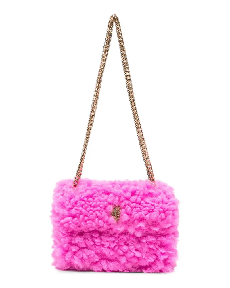 Kurt Geiger Mini Kensington Schultertasche aus Faux Shearling - Rosa Rosa