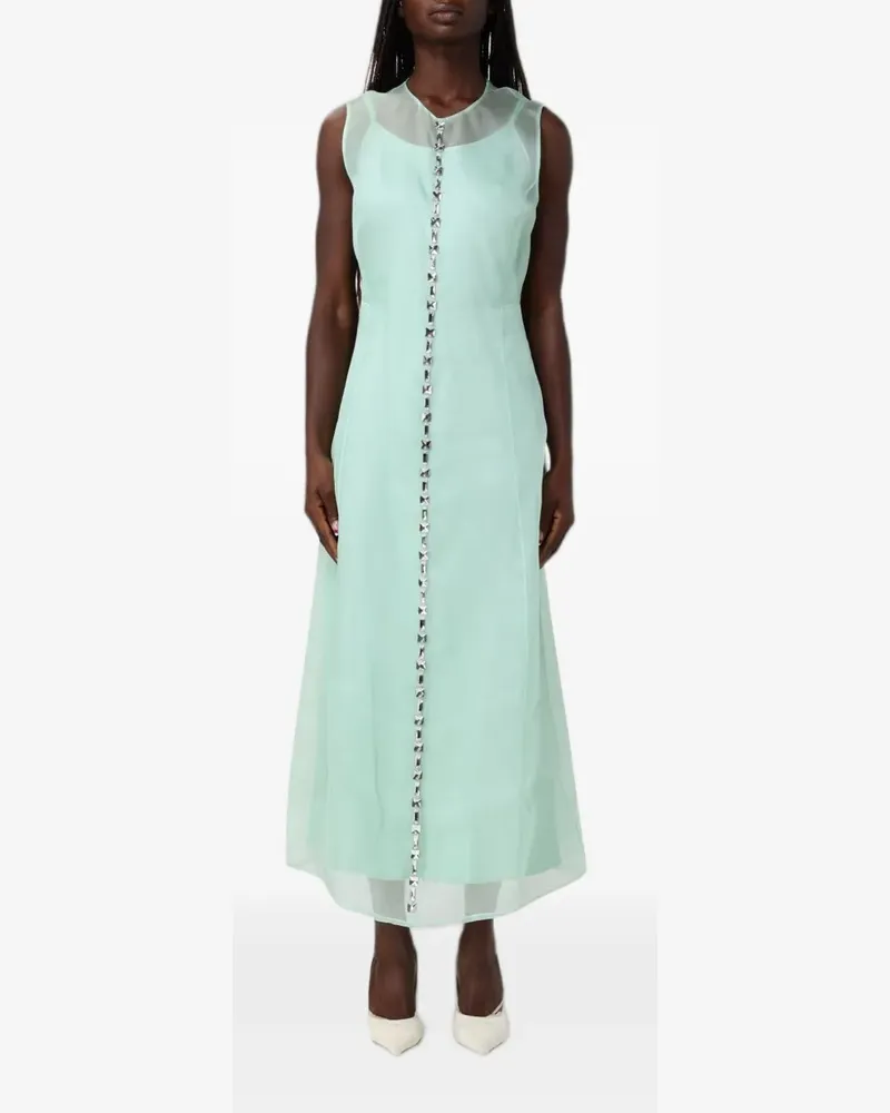 Fabiana Filippi Midikleid mit Kristallen - Grün Grün