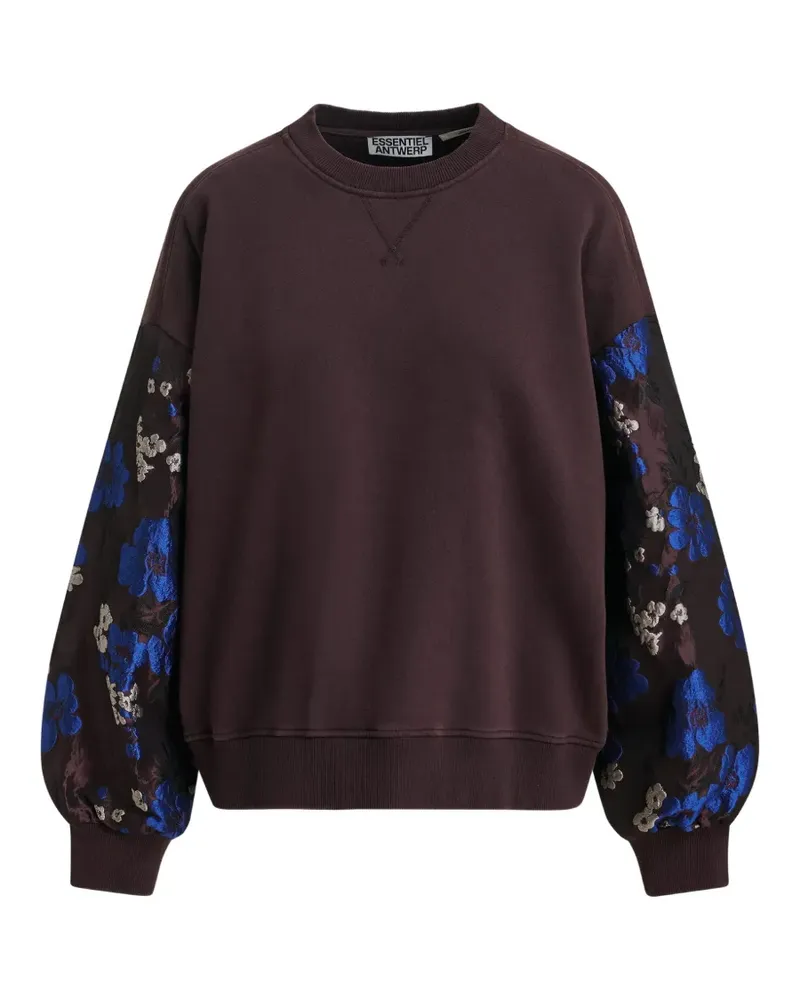 Essentiel Kueer Sweatshirt mit Jacquardärmeln - Violett Violett