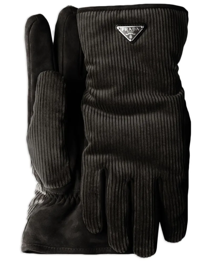 Prada Handschuhe aus Cord - Schwarz Schwarz