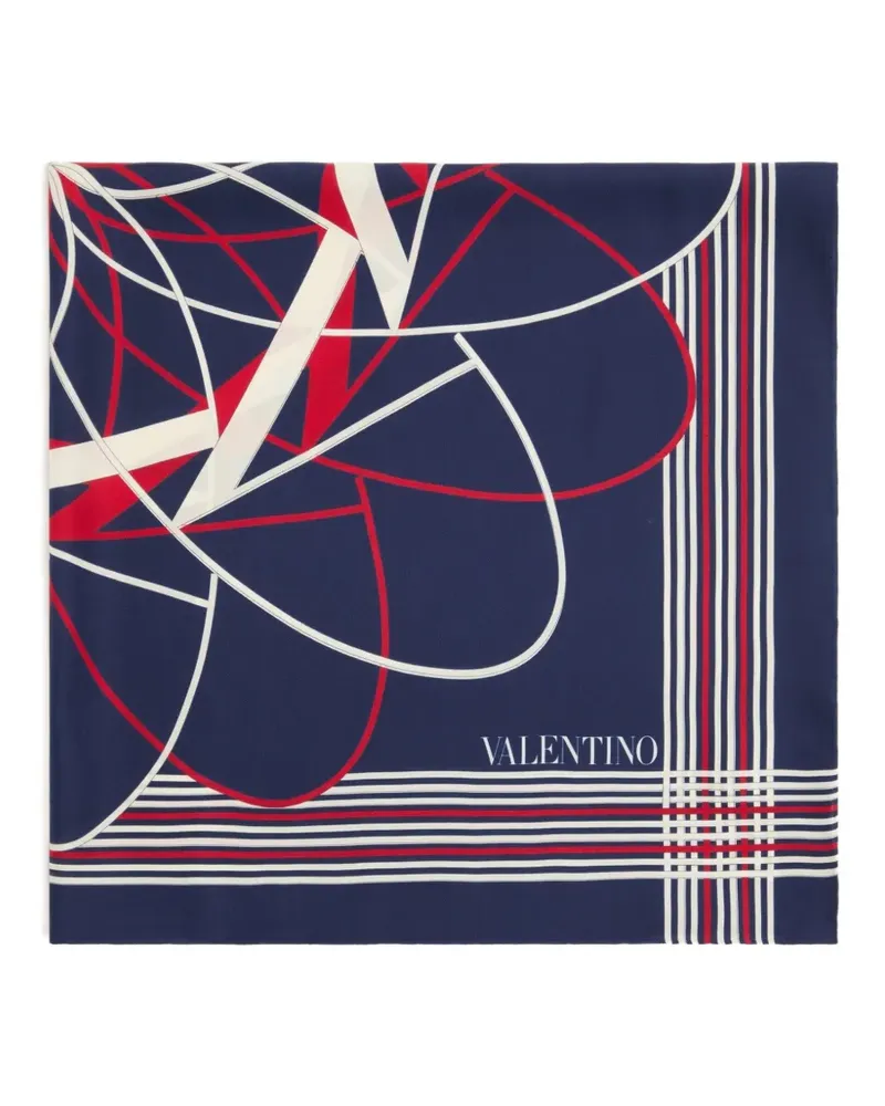 Valentino Garavani Le Fou de l'Archive silk scarf from the archive - Blau Blau