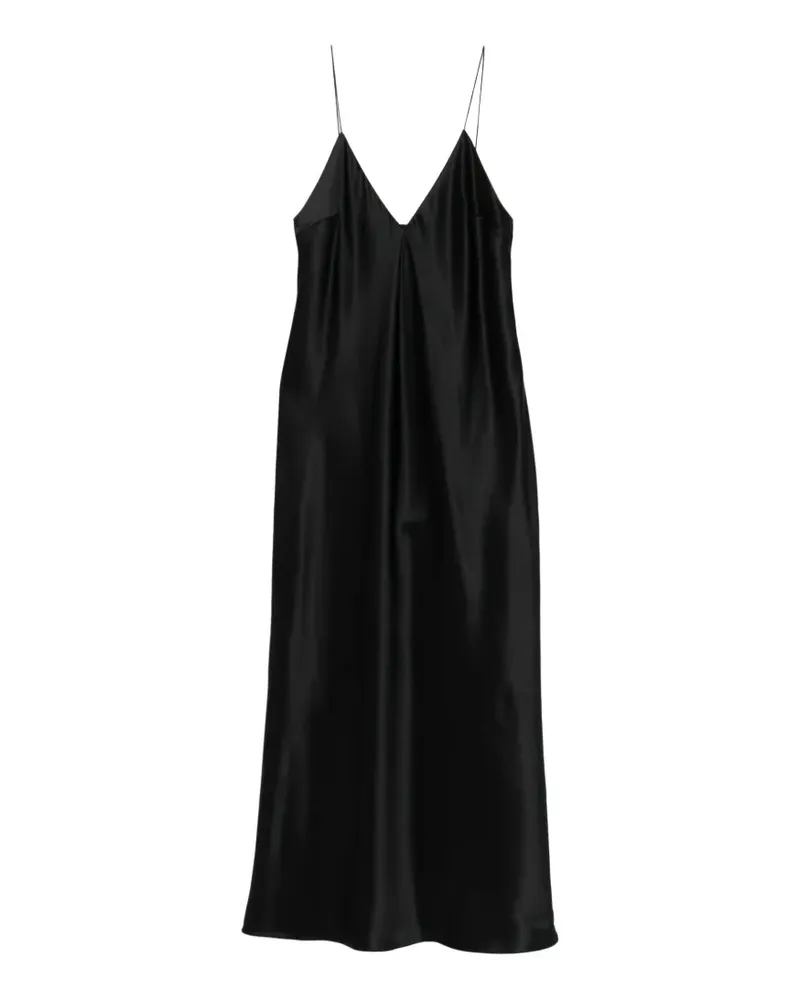 KHAITE Taja Kleid mit V-Ausschnitt - Schwarz Schwarz