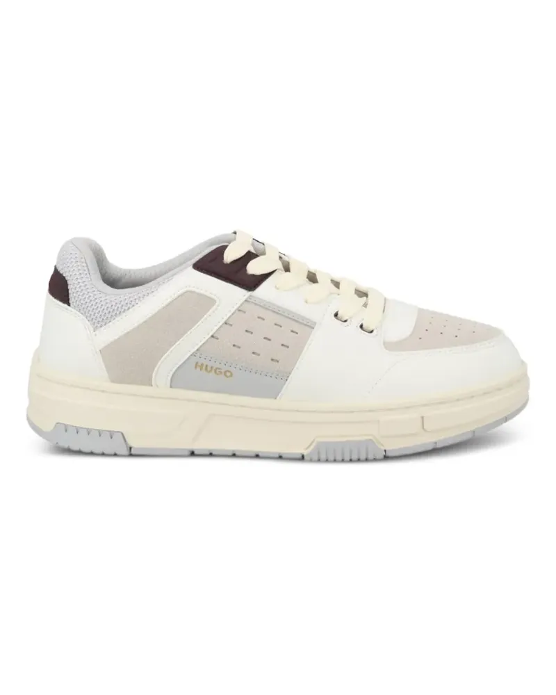 HUGO BOSS Sneakers mit Mesh und Faux-Leder - Weiß Weiß