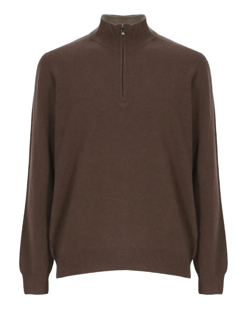 Della Ciana Strickpullover mit Reißverschluss - Braun Braun